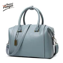 Angel voices genuino de las mujeres de cuero bolsa de mensajero de las mujeres bolsas de asas de bolsos de las mujeres famosas marcas de alta calidad bolso de hombro de las señoras