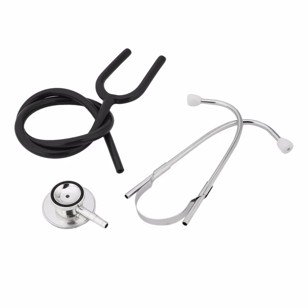 New Double Dual Head Stethoscope Single Tube Doctor Nurse Cardiology Stethoscope Aluminium Alloy Chestpiece Health Care