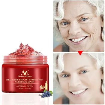 

2019 Red Wine Essence Sleeping Facial Mask Whitening Nourishing Mask Moisturizing Nutrition repair Brighten up skin Gel