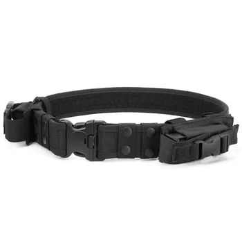 

Heavy Duty Tactical Belt Adjustable Military Army Police Uniform Airsoft Utility Waist Belts with Dual Mag Pouches for Cosplay P