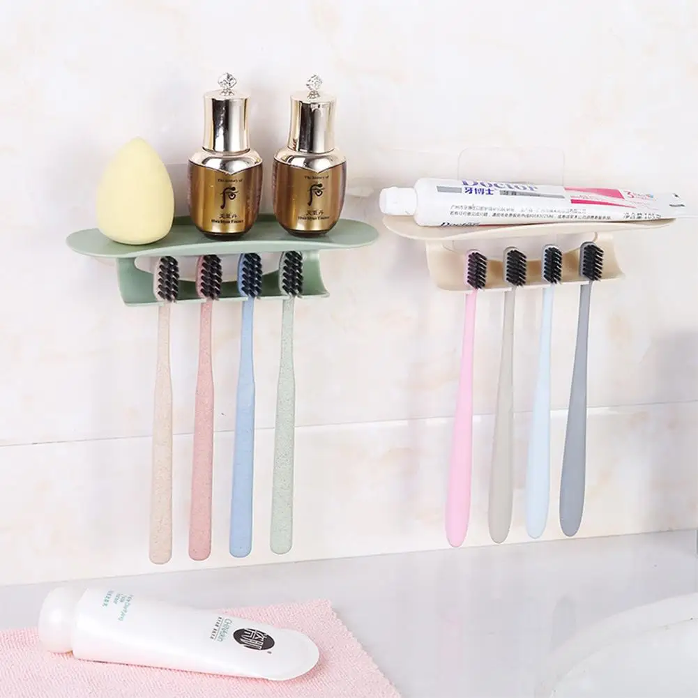 

LanLan Wall-Mount Multifunctional Toothbrush Holder Bathroom Storage Rack for Shampoo Makeup Toothpaste