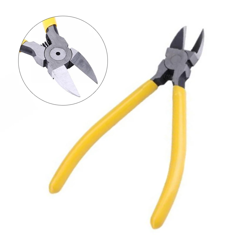 

1pcs Diagonal Side Flush Cable Cutter Cutting Copper Wire Shears Pliers 160mm Yellow Hand tools