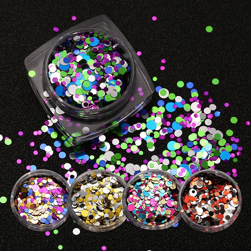 12 Color Ladies Nail Art Metal Mixed Sequins Glitter Round Sequin Jewelry | Красота и здоровье