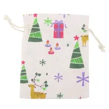 1 шт. Средний узор Elaphurus Davidianus Рождественский подарок сумка Веревка раздвижной галстук 24x19,5 см