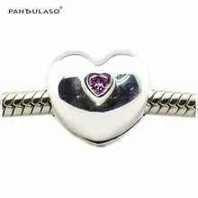 Constante del corazón rosa de piedra beads clip mujeres diy esterlina de plata-joyería apta pandora encantos pulseras de plata 925 original bijouterie