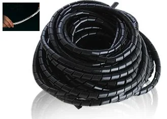 

Spiral Cable Wire Wrap 20mm 3M Tube Wind Harness Protection Belt Computer Manage Cord Black Color