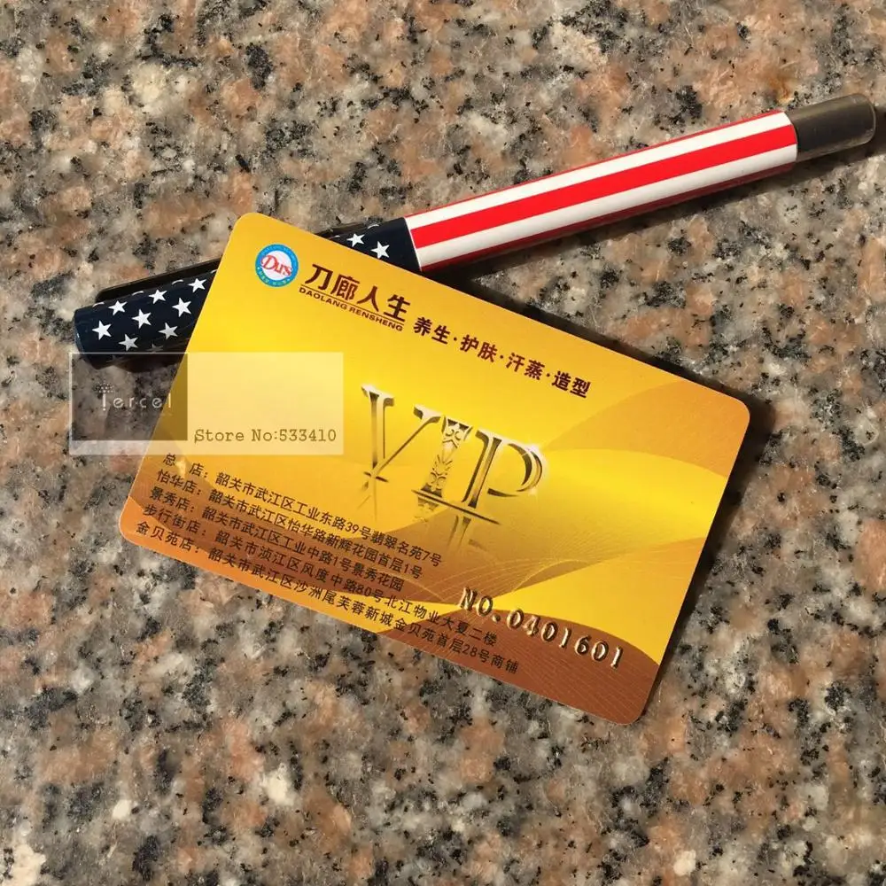 

100pcs/design Custom made badge card/ VIP & Plastic cards Membership Cards printing with free shipping
