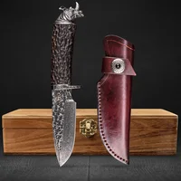 HX OUTDOORS knives hunting knife seal good hardness Damascus knives curve fefence tool survival camping top 2019 design
