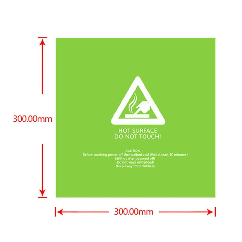 Зеленая кровать с подогревом квадратная матовая поверхность для горячей кровати наклейка PLA ABS HIPS PETG TPE нить 3d принтер части Размер 300*300*0,5 мм