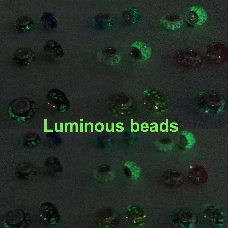 2Pcs/Lot 925 Fashion Silver Edge Color Glass Fluorescent Beads Fit Original Pandora Charms Bracelets Bangles Beaded Jewelry Gift
