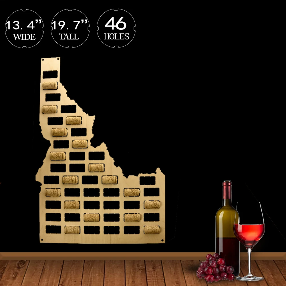 Idaho State Wine Cork Map Wooden Display Wall Map The Gem State