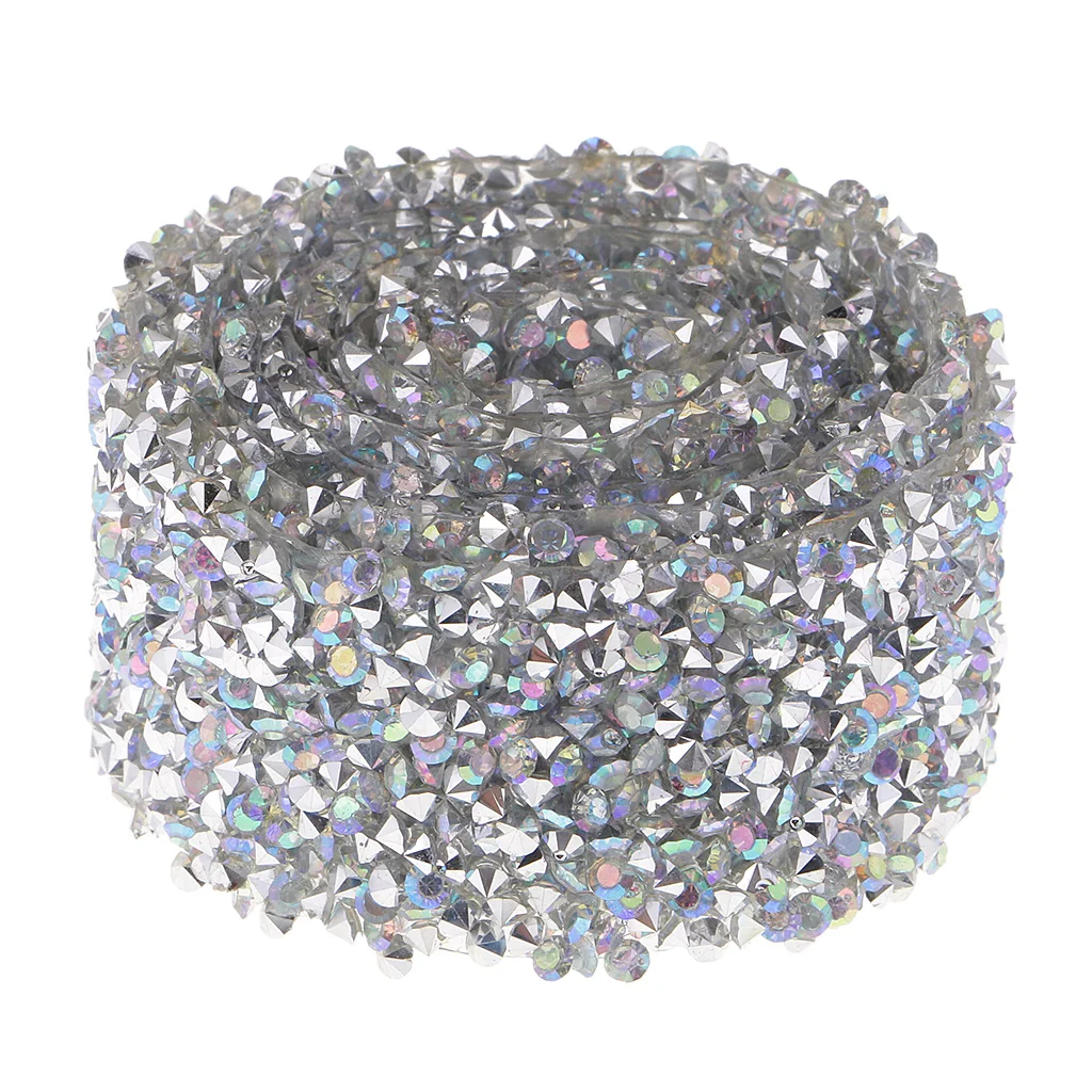 1 Yard Crystal Rhinestones Trim Chain Iron on Hotfix Appliques for Wedding Bridal Dress Belt Applique Decor