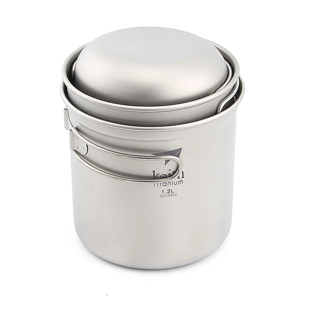 

Keith Ti6052 Camping Cookware Outdoor Folding Pot Set Titanium Bowl 300+400+1200ml