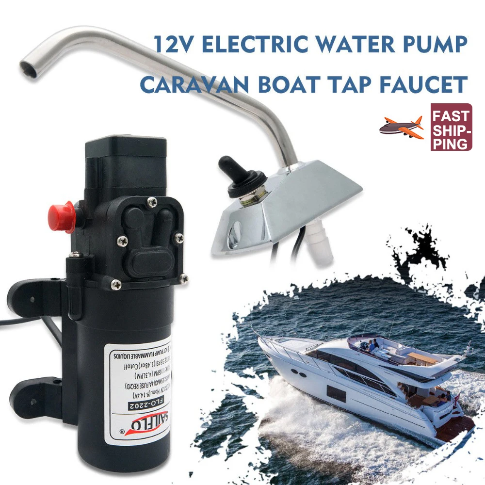 Koop RV Waterpomp 12V Boot Caravan Camper Zelfaanzuigende Kombuis Elektrische Water Hoge Druk Pomp 4.3 L min Met Kraan Tap