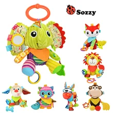 Sozzy Baby Rattle Bell Baby Infant Crib Stroller Hanging Toy Cute Cartoon Animals Stuffed Plush Pacify Dolls