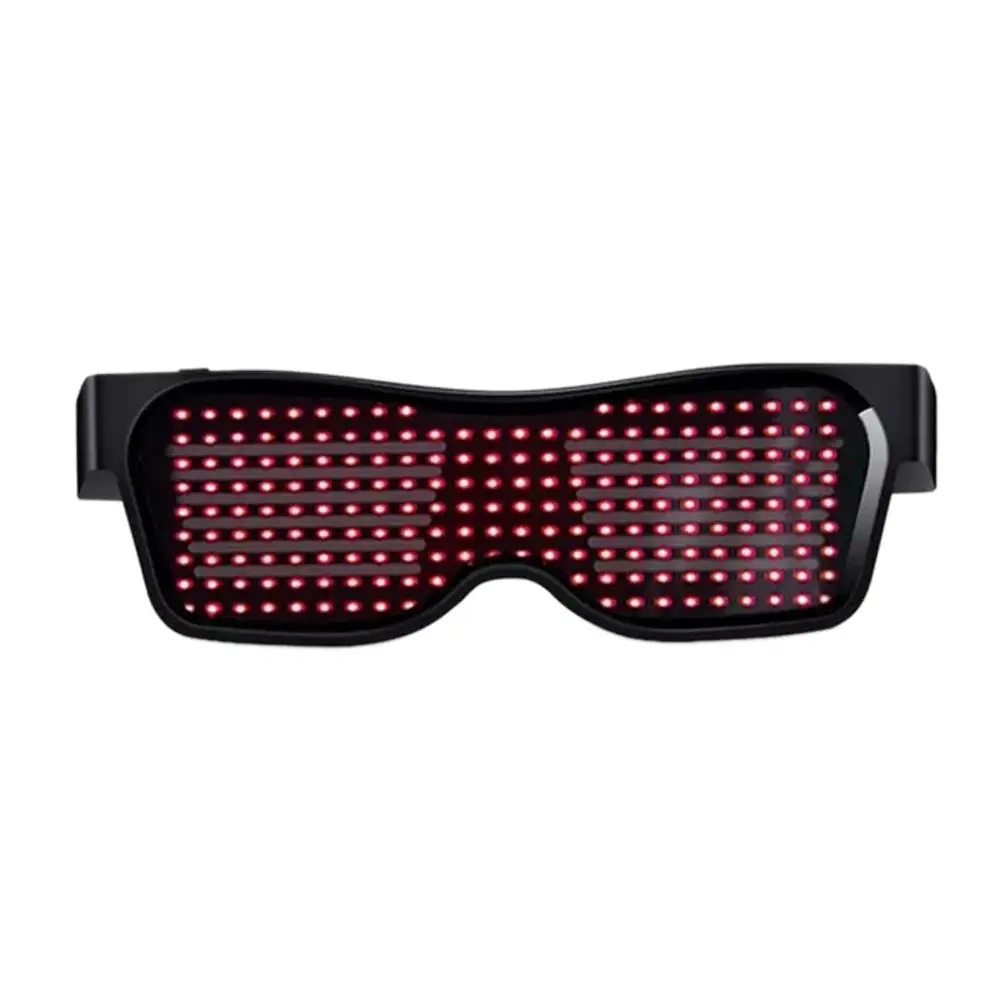 Magic Bluetooth Led Party Glowing Glasses APP Control Luminous Glasses EDM DJ Electro Syllables Halloween Party Eyeglasses - Цвет: Red