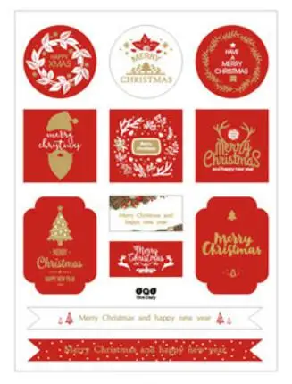 Рождественские наклейки, 2 листа/упаковка, клеящиеся подарочные бирки, этикетки для праздничных подарков, скрапбукинга, дня рождения, свадьбы - Цвет: B