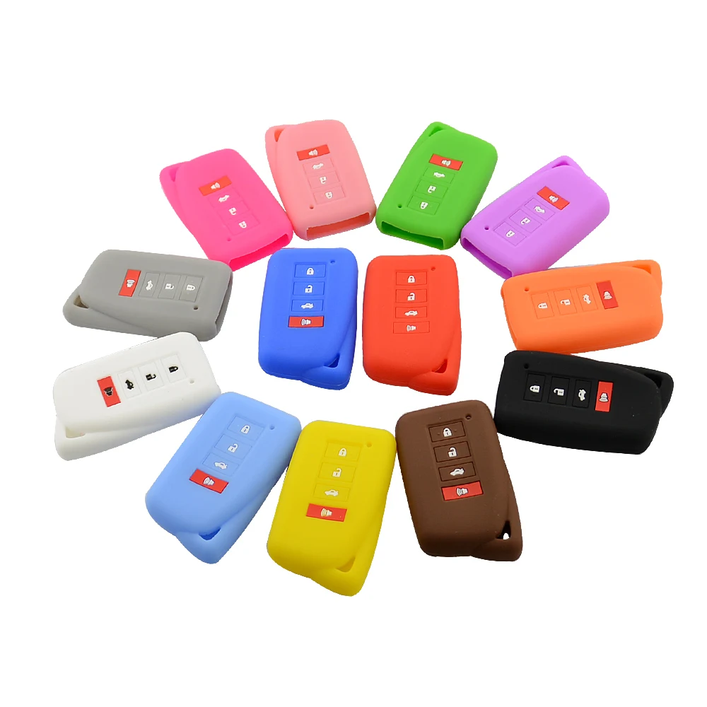

OkeyTech 4 Buttons Soft Rubber Car Key Case Fob Cover For Lexus ES350 GS350 GS450h IS250 RC350 NX200T NX300h LX570 Smart Protect