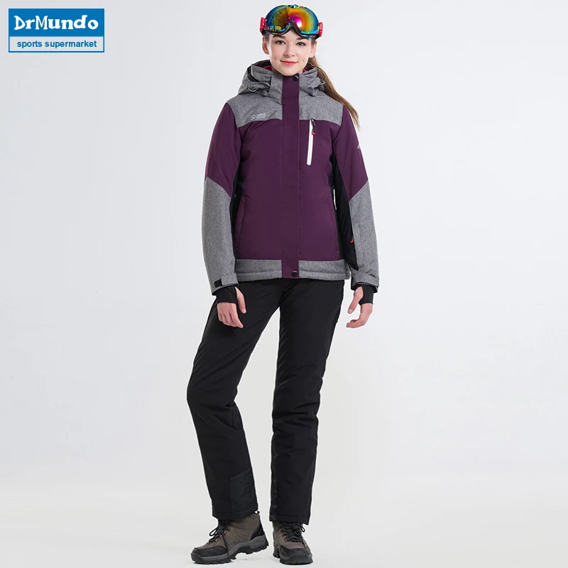 Новинка, теплый зимний лыжный костюм, женский ветрозащитный водонепроницаемый лыжный костюм, одежда для сноуборда, лыжная куртка+ штаны