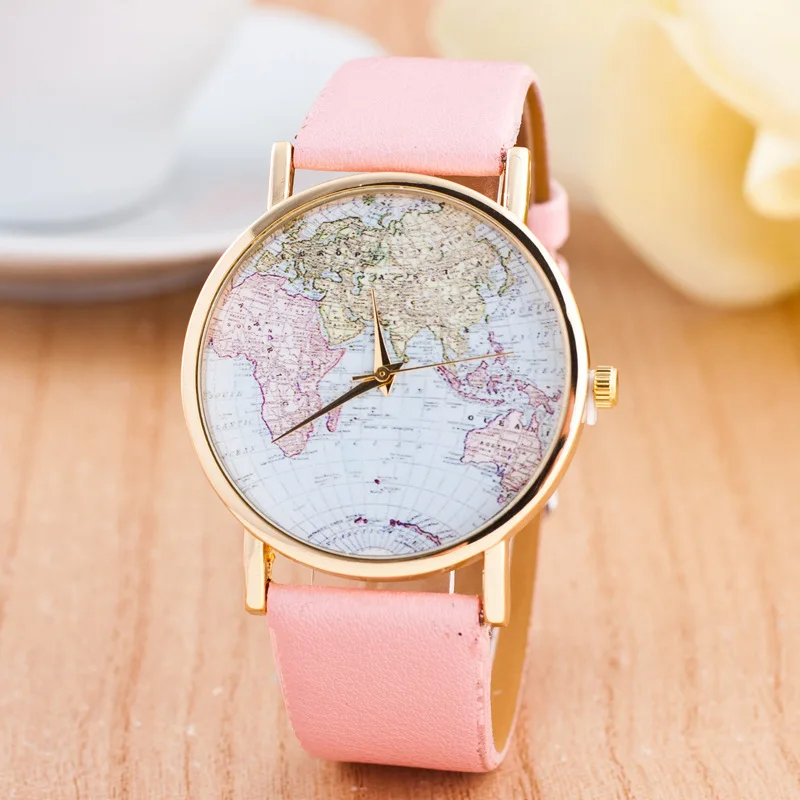 Новые модные женские часы люксовый бренд Глобус кожаный ремешок наручные часы женские кварцевые часы relogio feminino kol saati