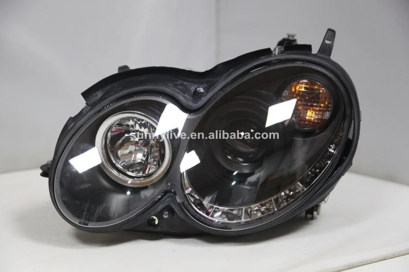 Для Mercedes-Benz W209 CLK200 230 280 320 350 светодиодный черный корпус 2004-2009 год без Ангельского глаза SN