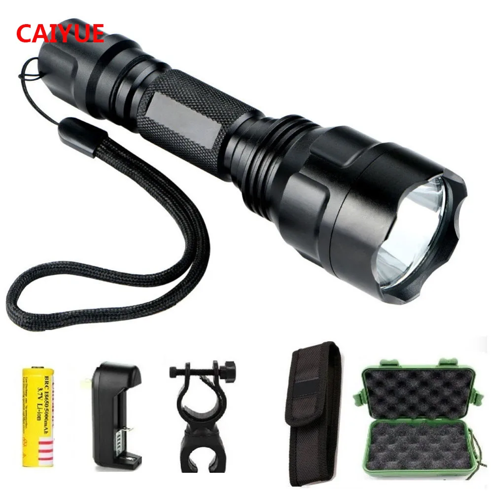 

Powerful LED Hunting Tactical Flashlight Torch cree Q5 5-mode torch light lantern Waterproof gladiator flashlight For 1 x 18650
