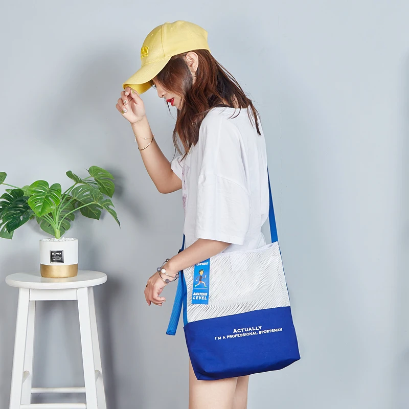 

popular bag women's bag summer wide shoulder strap messenger bag canvas ins Japanese contrast color large capacity shoulder bag
