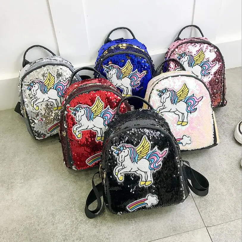 2019 Новый Блестящий женский подростковый рюкзак для девочек дорожные Рюкзаки