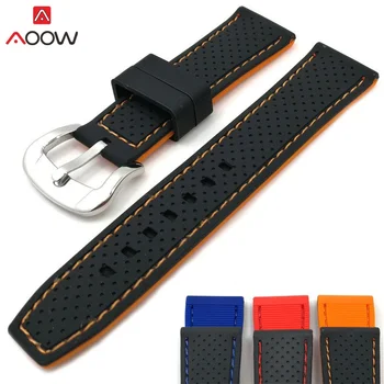 

AOOW Rubber Watch Strap Bands 20mm 22mm 24mm Waterproof Watchband Belt 2019 New Generic Watchband Silicone Sports Watchband