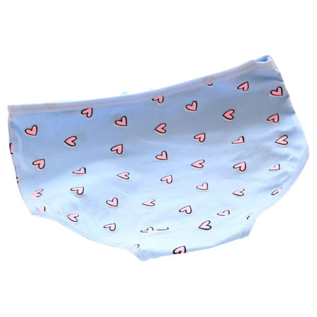 Women Sexy Underwear Love Heart Pattern Panties Cotton Briefs Seamless