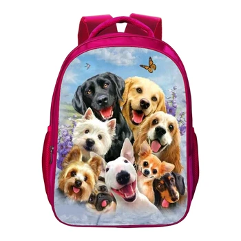 

2017 Fashion Oxford 16 Inches Printing Cool Animal Pet Dog Kids Baby School Bags for Teenagers Girls Shoulder Bag Women Backpack
