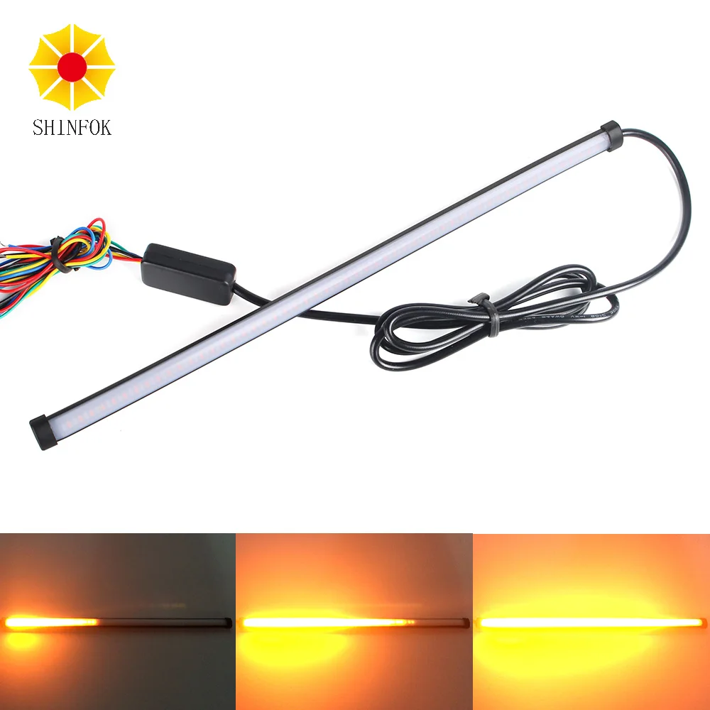 

1PCS Sequence Car Flexible Switchback LED DRL Daytime Running Knight Rider Lights Scanner Strobe Runs Brake Turn Signal light
