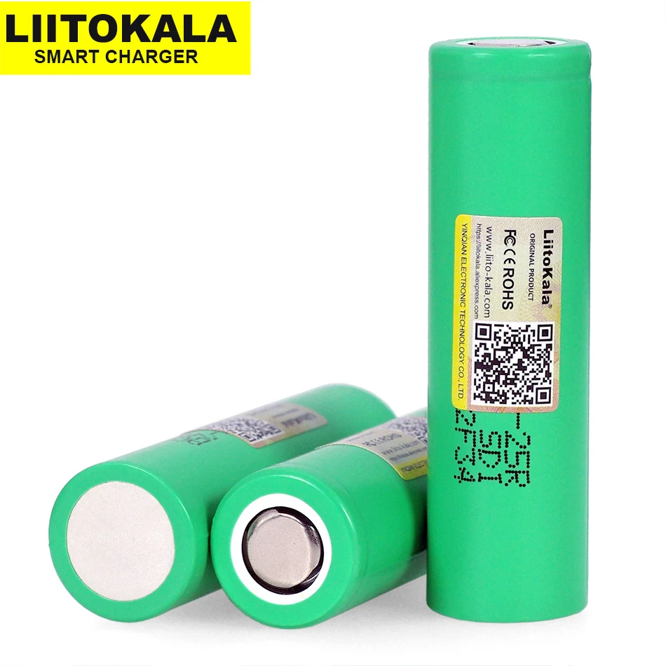 10 шт. литиевые аккумуляторы Liitokala 18650 2500 мАч INR1865025R 20A для разрядки электронных