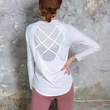 Женские топы для йоги, сетчатые рубашки для спортзала, Женские топы для тренировок, топы с круглым вырезом для фитнеса, бега, спортивные футболки, быстросохнущие топы для йоги, спортивная одежда