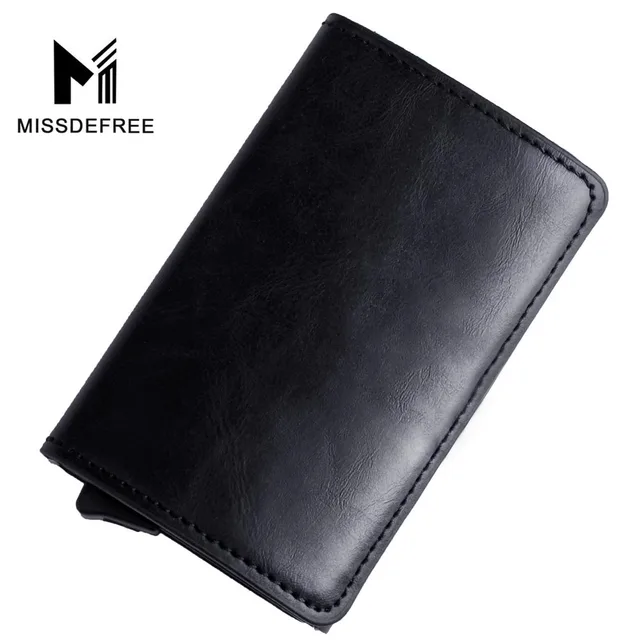 New 2019 Aluminum Slim Wallet PU Leather Holder RFID Blocking Mini Metal Wallet &hellip;