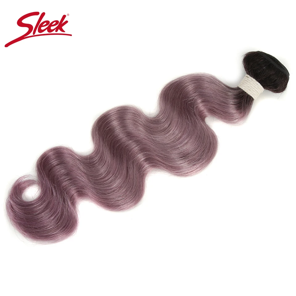

Sleek Colorful Hair Pre-colored Ombre Bundle TT1B/Purple Color Brazilian Hair Weave Bundles Body Wave Virgin Remy Hair Extension