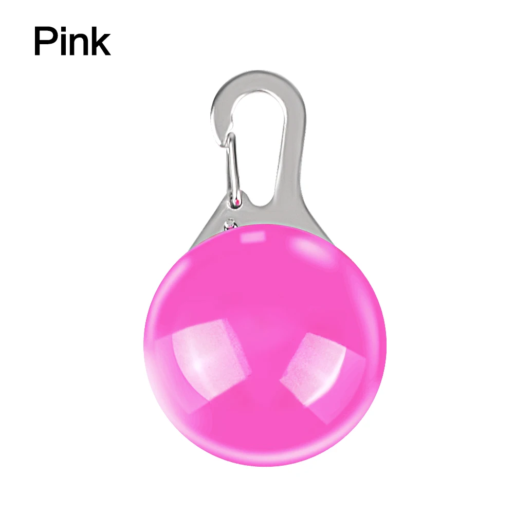 Светодиодный ночник для домашних животных, ошейники для собак и кошек, светящийся мигающий подвесной светильник с индикатором, брелок с подсветкой в темноте - Цвет: Pink