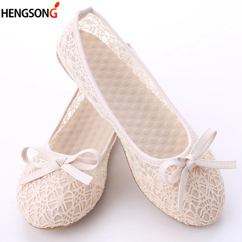 

2019 Bow women flats shoes ballet flats Fashion slip on cut outs flat women shoes sweet hollow summer female shoes casual shoes