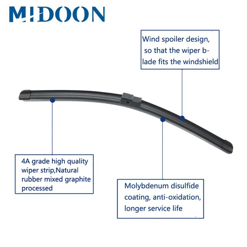 MIDOON Wiper Blades for BMW X5 E53 / E70 / F15 Fit Hook / Side Pin / Push Button Arms Exact Fitting From 1999 to