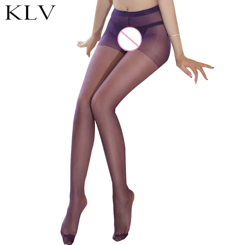 

Women Temptation Open Crotch Pantyhose High Waisted Tummy Control Tights Lingerie Solid Color Lace Splicing Hollow Out Stockings