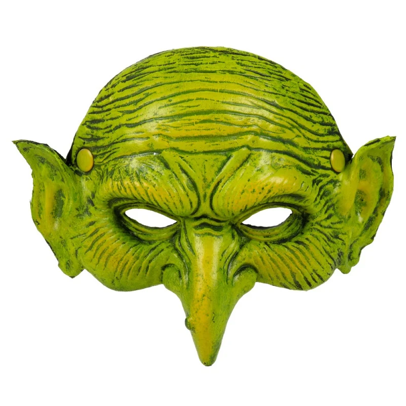 Страшная маска ведьмы на Хэллоуин карнавальный фестиваль вечерние 3D мягкая пена Pu Ведьмак Маскарад зеленая Гоблинская маска вечерние реквизит - Цвет: G