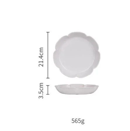 KINGLANG Lotus белый Японский творческий глазурь однотонная Керамика Посуда для дома цветок чаша для риса блюдо - Цвет: 4