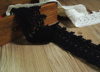 

3 Yards / Black Water-soluble Lace Edge Garment Accessories Pure Cotton Edge Handmade DIY Width 7cm YS0292