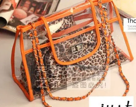 leopard clear bag