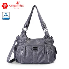 Angelkiss, большая вместительность, мягкие кожаные сумки, женские сумки, женские сумки через плечо, сумки через плечо, женские сумки, сумки