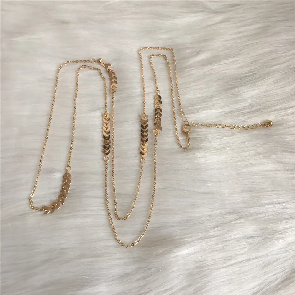 TRENDY WOMEN NECKLACE GOLD COLOR PLATING LONG CHAIN NECKLACE FOR WOMEN GIRL