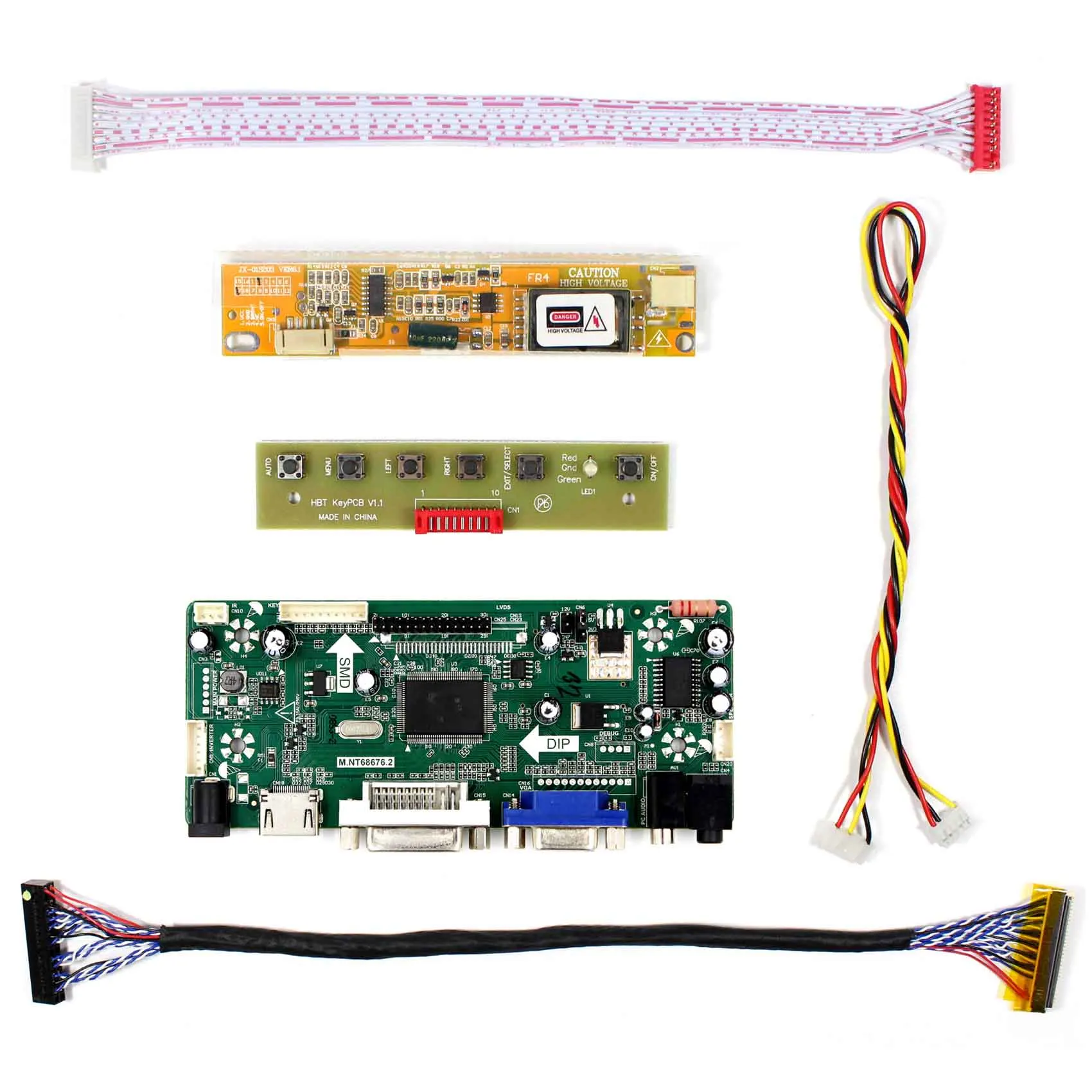 M.NT68676 LP154W02 Audio Input HDMI HDMI DVI VGA AUDIO LCD Controller Board B154SW01 for 15.4inch 17inch 1680x1050 LCD Screen