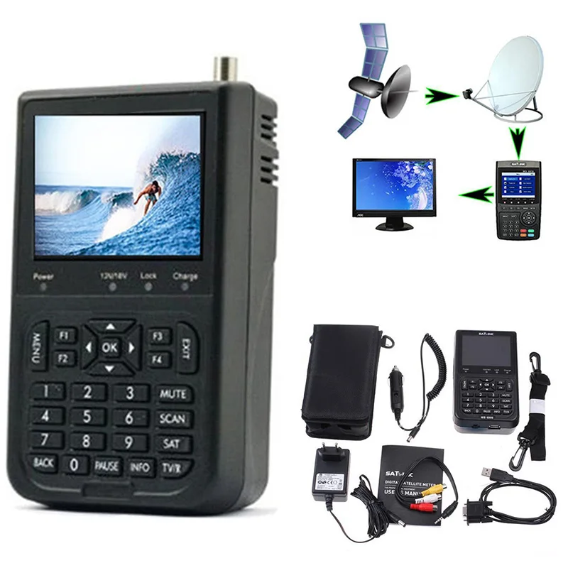 Fashion Satlink WS6906 Satellite Signal Finder 3.5" DVB S FTA digital