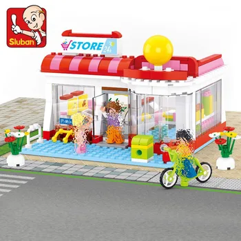 

Sluban 0529 289Pcs girls Friend Pink fantasy Supermarket and education toys building blocks for Kids gifts Compatible With Toys
