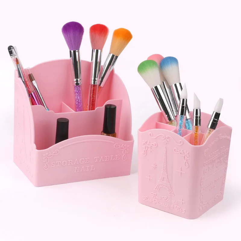 3/4 Cells Nail Tools Storage Box Container Case Organizer Nail Brush